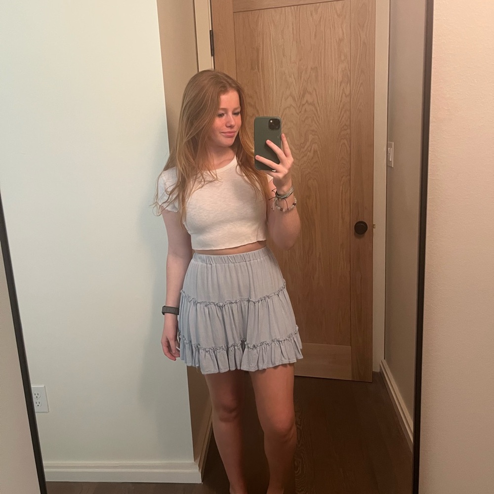 Princess Polly light blue mini skirt